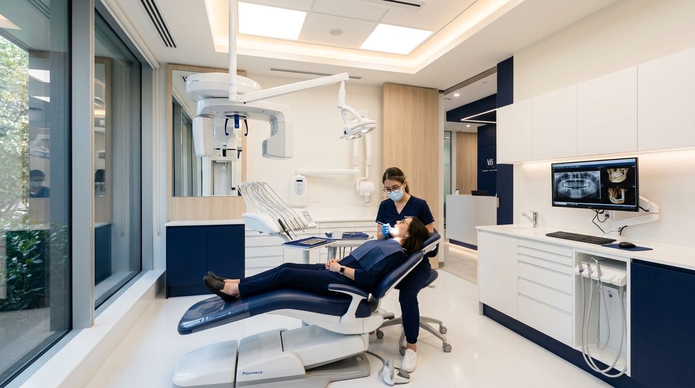 Modern and calming dental operatory suite in El Paso prepared for urgent dental examinations